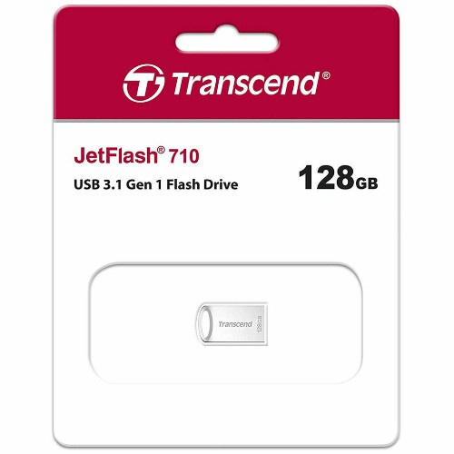 USB 3.0  128GB  Transcend  JetFlash 710  металл серебро