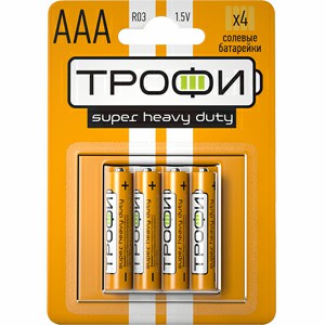 Элемент питания Трофи R03-4BL SUPER HEAVY DUTY Zinc (40/960/46080)