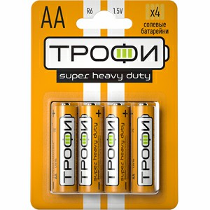 Элемент питания Трофи R6-4BL SUPER HEAVY DUTY Zinc (40/720/25920)