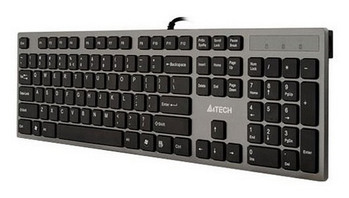 Клавиатура проводная A4TECH KV-300H USB slim, серая/черная (1/10)