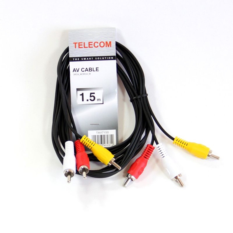 Кабель соединительный TELECOM 3xRCA (M) / 3xRCA (M), 1.5 м. (1/125)
