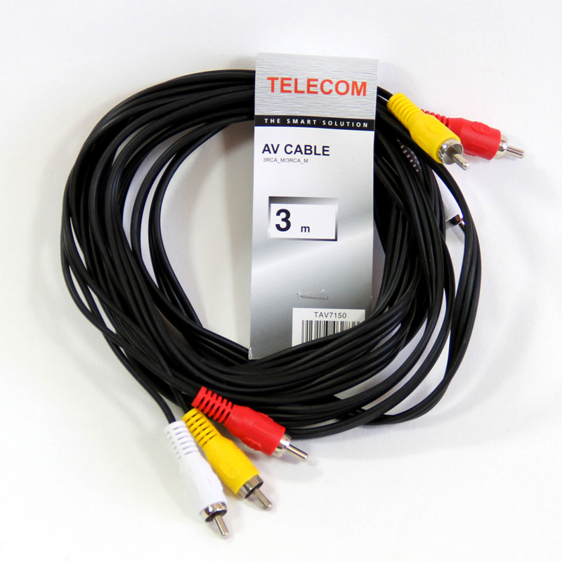 Кабель соединительный TELECOM 3xRCA (M) / 3xRCA (M), 3 м. (1/100)
