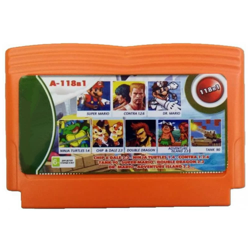 A-118в1 CHIP&DALE 2.3+TANK 90+SUPER MARIO+NINJA TURTLES 1.4+DOUBLE DRAGON 2.3+CONTRA 1.2.6+DR.