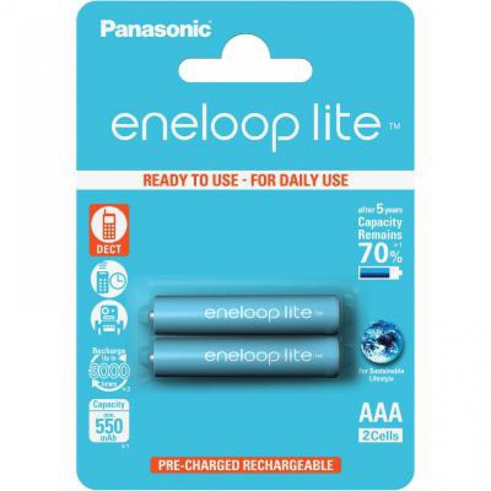 Аккумулятор PANASONIC  R03 eneloop lite BK-4LCCE/2BE (550mAh) (2 бл) (2/40/240)