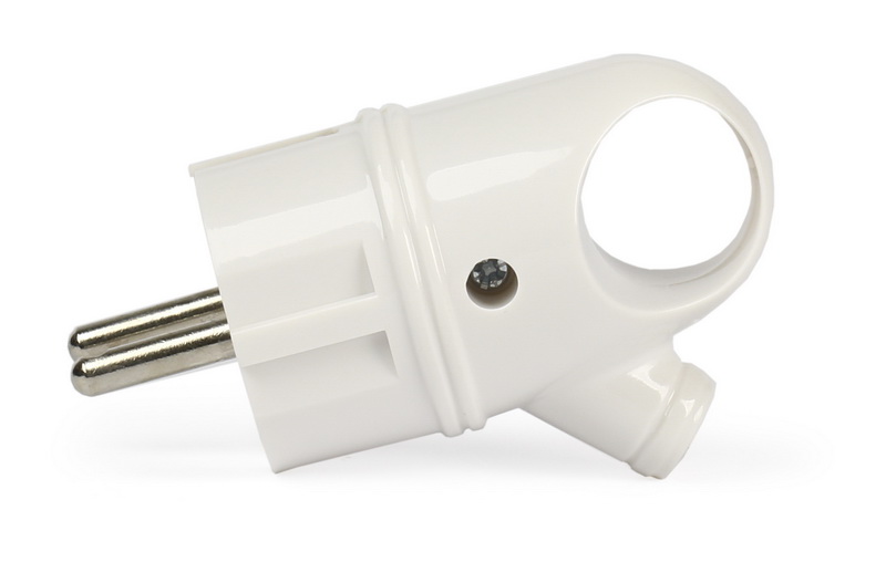 Вилка SMARTBUY с кольцом с заземлением белая 16А 250В (SBE-16-P03-w) (1/40/480)