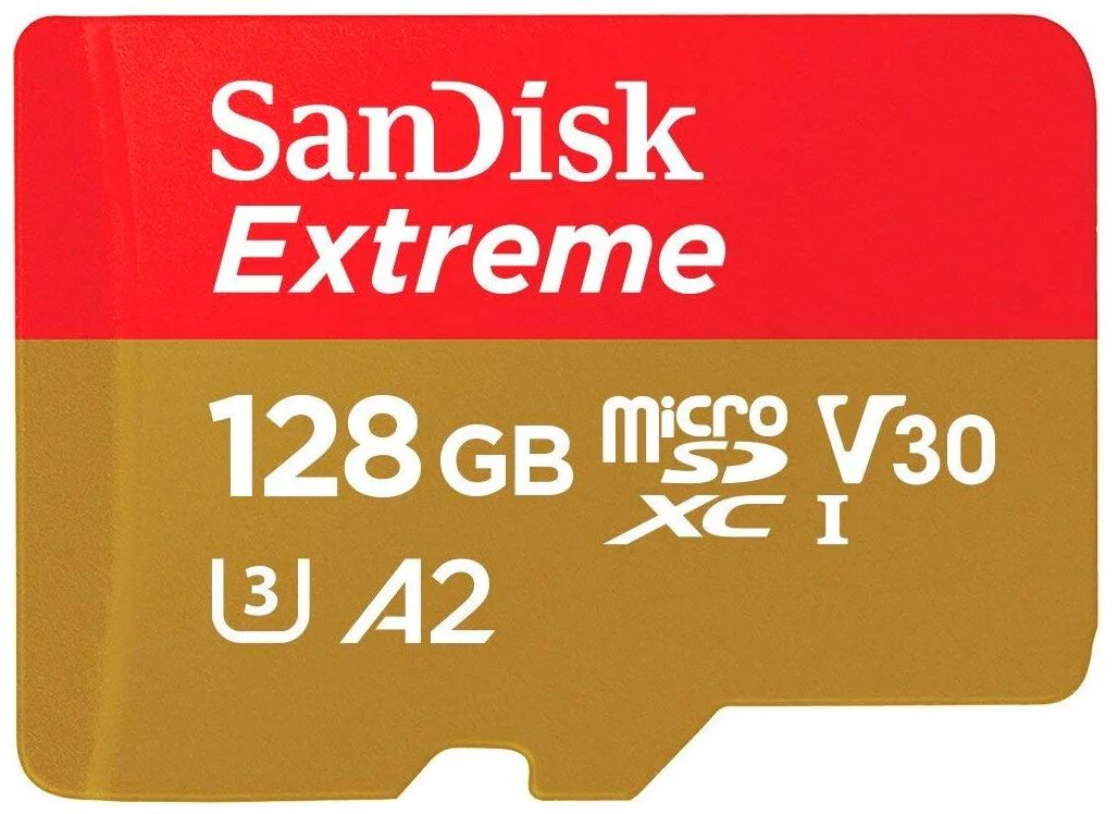 MicroSD  128GB  SanDisk Class 10 Extreme A2 UHS-I U3 (190/90 Mb/s) без адаптера