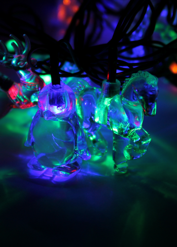 Светодиодная гирлянда КОСМОС, 30 светодиодов, животные мультиколор,  4,4м, 8 режимов мигания