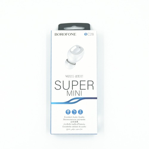 Гарнитура bluetooth Borofone BC28, Shiny Mini, цвет: белый