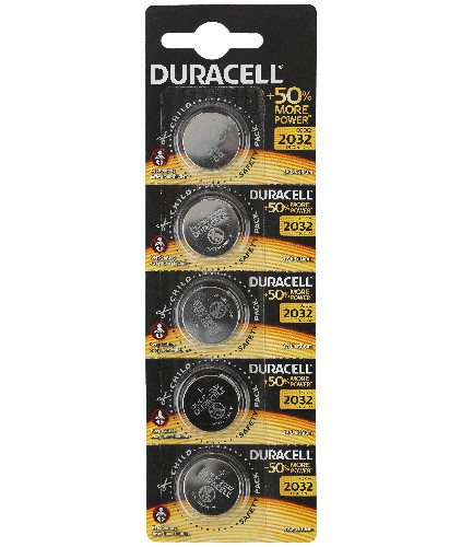 Элемент питания DURACELL  CR 2032  BL5 отрывной  (5/20/200/28000)