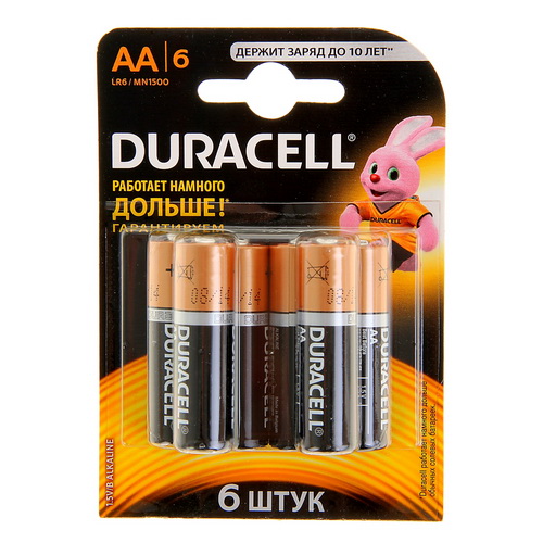 Элемент питания DURACELL  LR6  BL6 BASIC  (6/60/16800)