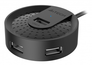 Разветвитель A4Tech HUB-20 USB 2.0 4порт, черный (1/60)