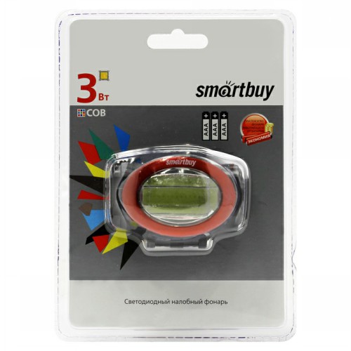 Фонарь SMARTBUY SBF-HL021, налобный, светодиодный, COB, 3 Вт, 3 ААА (1/100)