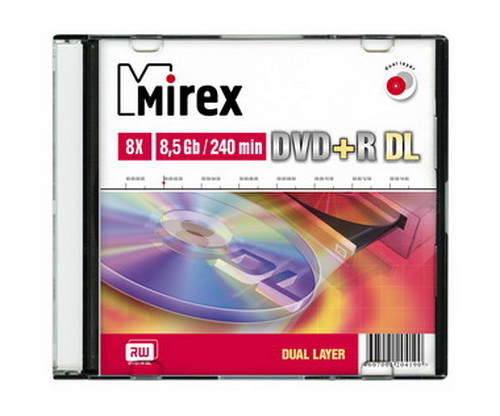 Диск MIREX DVD+R Dual Layer 8.5 GB 8x SL (1/50)