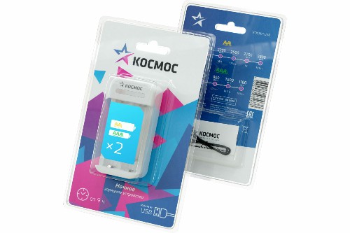 Зарядное устройство КОСМОС KOC801USB 1-2 AA/AAA питание от USB шнур.