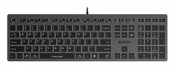 Клавиатура проводная A4TECH Fstyler FX60 USB slim Multimedia LED, серая/белая (1/10)