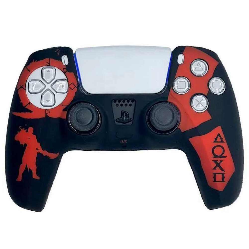 Чехол защитный PS5 Silicone Case for Controller God of War Ragnarok (black-red)