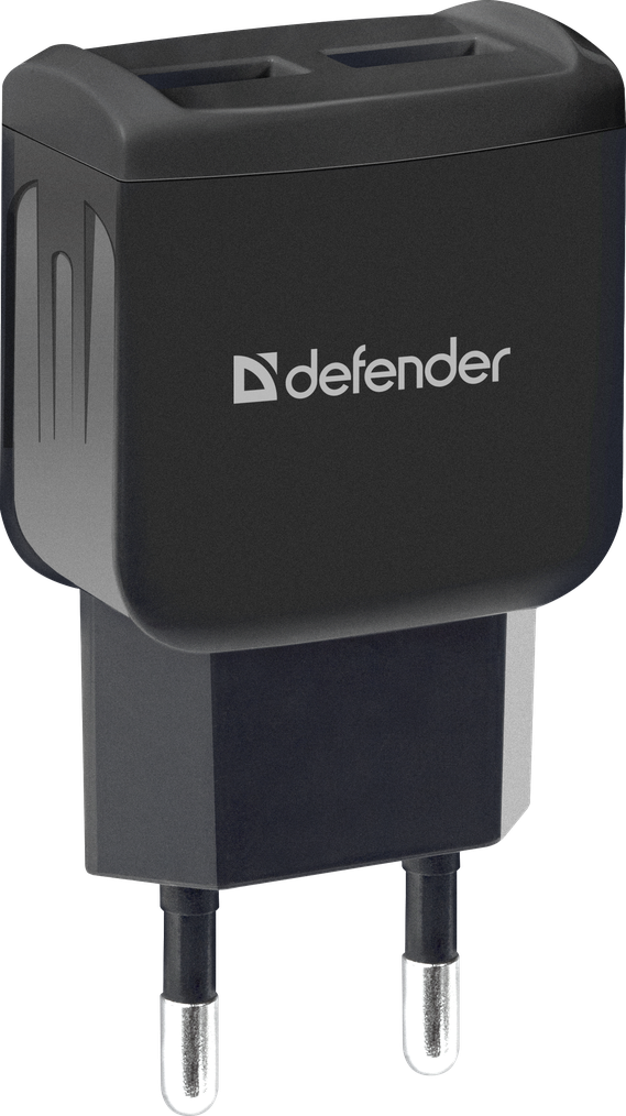 Адаптер сетевой Defender EPA-13, черный, 2xUSB, 5V/2.1А, пакет (1/50/200)
