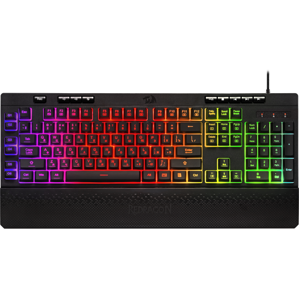 Клавиатура проводная игровая REDRAGON Shiva RU,RGB, 26 anti-ghost keys, черная (1/10)