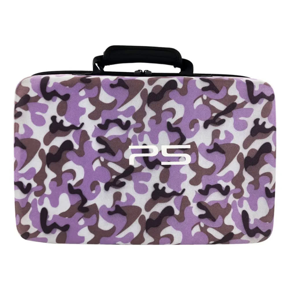 Сумка для консоли и геймпадов PS5 camo purple